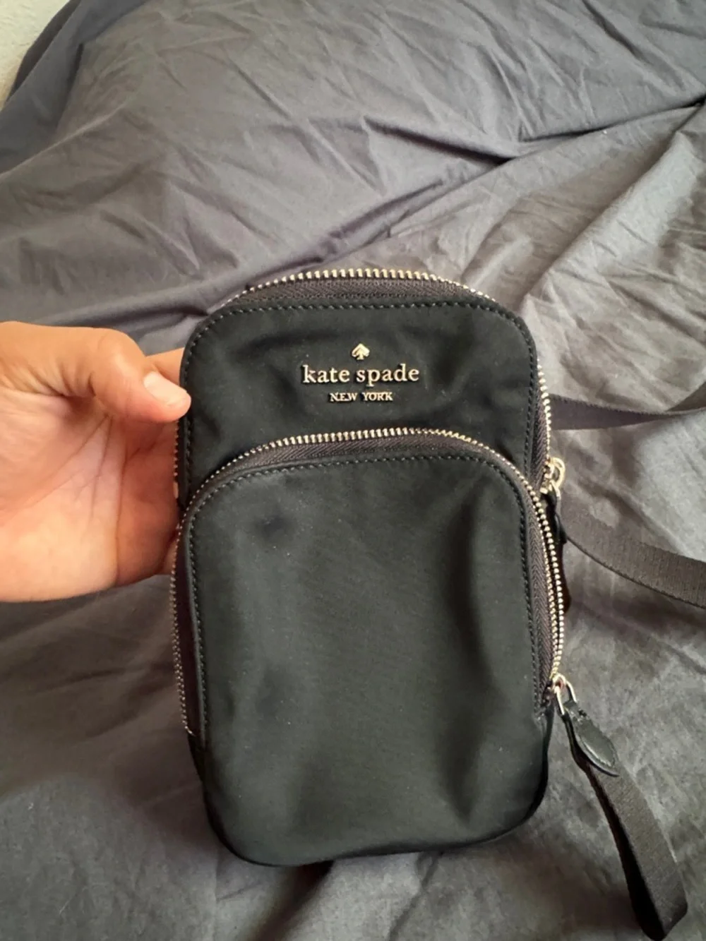 kate spade Black Crossbody Phone Bag with Gold Hardware